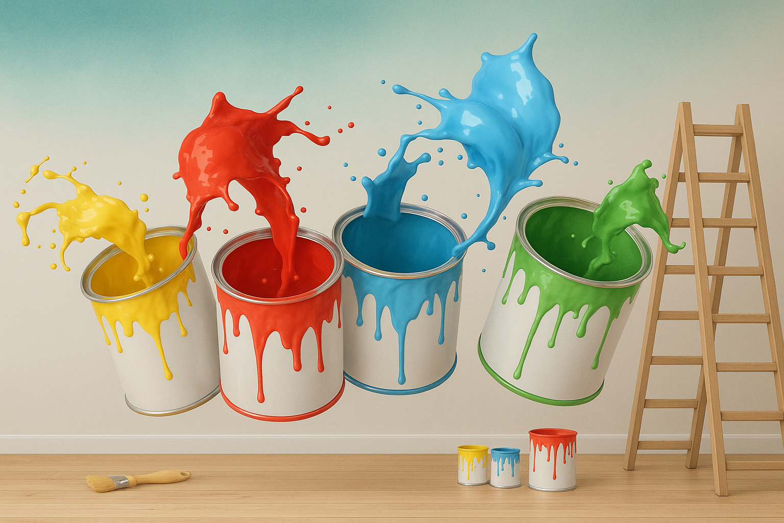 image de plusieurs pots de peinture